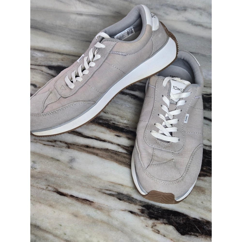 TOMS Mallow Heritage Canvas Grey White Low Top Jogger Sneakers Mens‎ 8.5